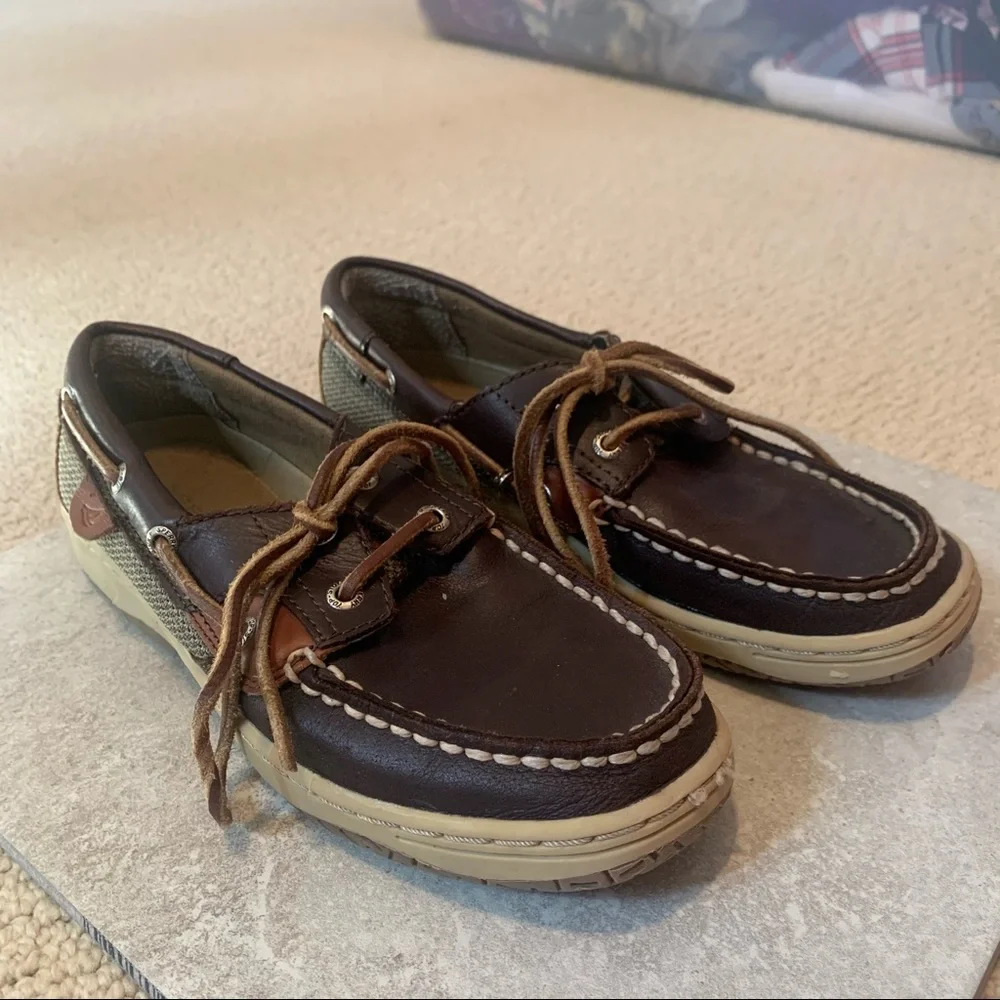 Boys Sperry’s Brown Leather Boat Shoe- 2.5